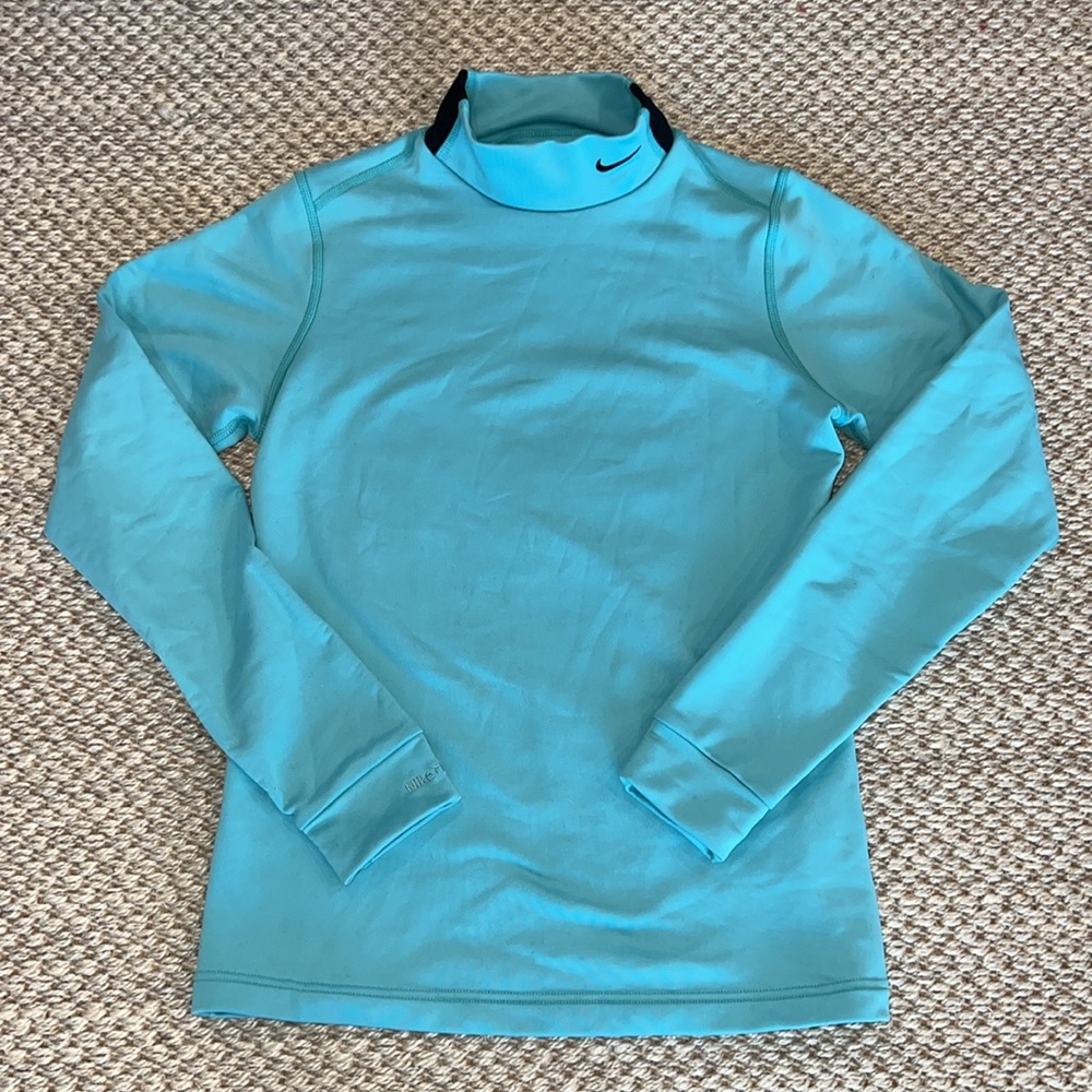 Nike Dri Fit Blue Long Sleeve Turtleneck Shirt